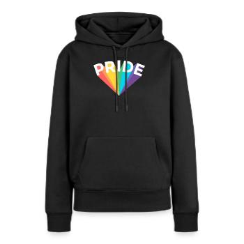 Fierté Colorée - Sweat à capuche Premium bio Femme - noir - Devant - Julia (174cm)