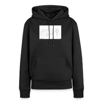 Abstraction de droite dentelée - Sweat à capuche Premium bio Femme - noir - Devant - Julia (174cm)