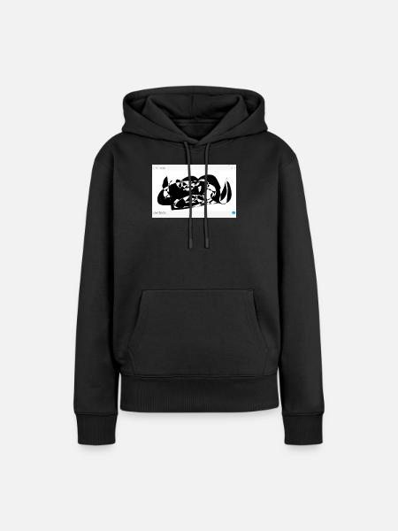 Schwarze Abstraktion Linienflug - Frauen Premium Bio Hoodie - Schwarz