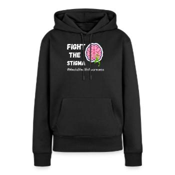 Combattez la stigmatisation de la sensibilisation à la santé mentale - Sweat à capuche Premium bio Femme - noir - Devant - Julia (174cm)