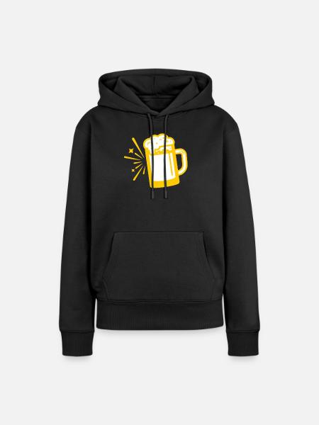 Bierkrug - Frauen Premium Bio Hoodie - Schwarz