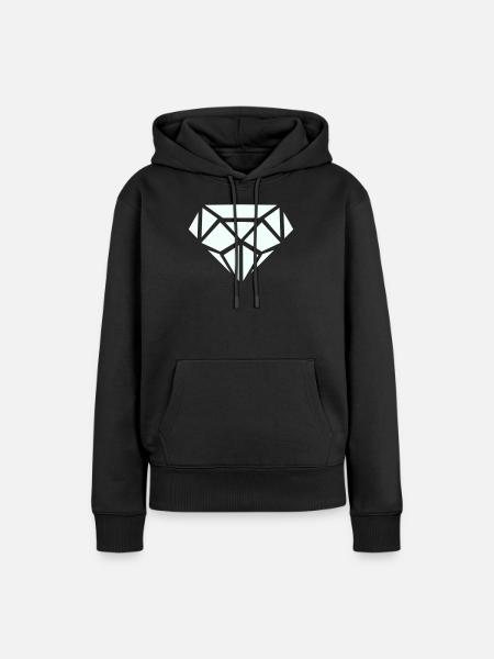 Diamant  - Frauen Premium Bio Hoodie - Schwarz