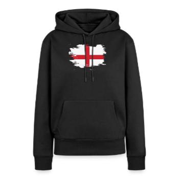 Drapeau anglais – Conception moderne de la croix de Saint-Georges - Sweat à capuche Premium bio Femme - noir - Devant - Julia (174cm)