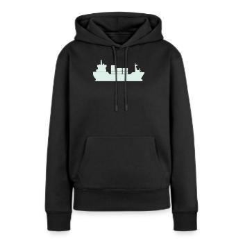 Cargo à conteneurs Silhouette - Sweat à capuche Premium bio Femme - noir - Devant - Julia (174cm)
