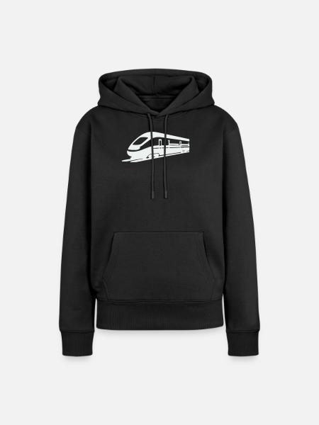 Zug Silhouette - Frauen Premium Bio Hoodie - Schwarz