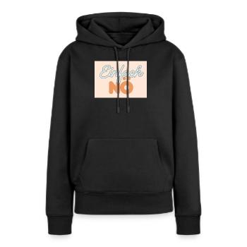 Juste non - Sweat à capuche Premium bio Femme - noir - Devant - Julia (174cm)