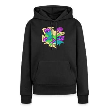 Abstract Farbexplosion Glitzer Splatter - Frauen Premium Bio Hoodie - Schwarz - Vorne - Julia (174cm)