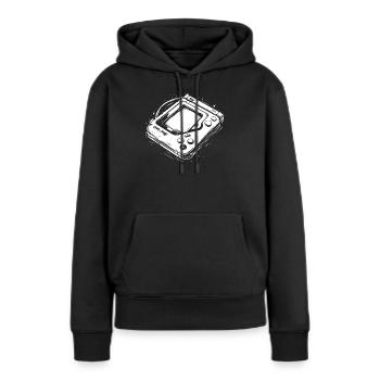 Console de jeu rétro - Sweat à capuche Premium bio Femme - noir - Devant - Julia (174cm)