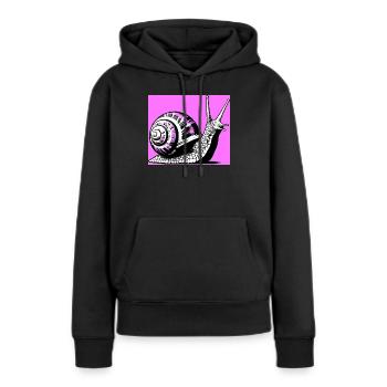 Escargot - Sweat à capuche Premium bio Femme - noir - Devant - Julia (174cm)