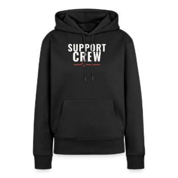Soutenir l’équipe de course marathon Équipe Sports de motivation - Sweat à capuche Premium bio Femme - noir - Devant - Julia (174cm)