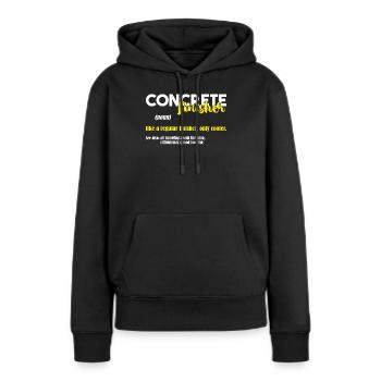 Beton Betonfertiger Betonmischer - Frauen Premium Bio Hoodie - Schwarz - Vorne - Julia (174cm)