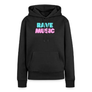 Musique rave Neon 3D - Sweat à capuche Premium bio Femme - noir - Devant - Julia (174cm)
