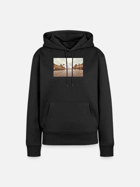 Louvre-Pyramide auf dem Platz - Frauen Premium Bio Hoodie - Schwarz