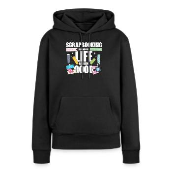 Scrapbooking Erinnerungen - Frauen Premium Bio Hoodie - Schwarz - Vorne - Julia (174cm)