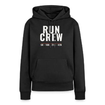 Équipe de course Running Marathon Team Run - Sweat à capuche Premium bio Femme - noir - Devant - Julia (174cm)