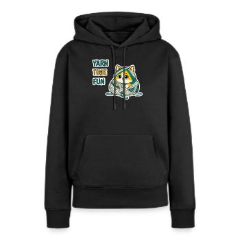 Art cadeau cadeau en laine mignonne Kitty Baby Cat Kawaii - Sweat à capuche Premium bio Femme - noir - Devant - Julia (174cm)
