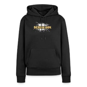 Bergmann als Aufgabe - Frauen Premium Bio Hoodie - Schwarz - Vorne - Julia (174cm)