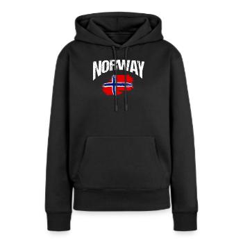 Vacances en Norvège dans les fjords de Norge Voyage en Scandinavie - Sweat à capuche Premium bio Femme - noir - Devant - Julia (174cm)