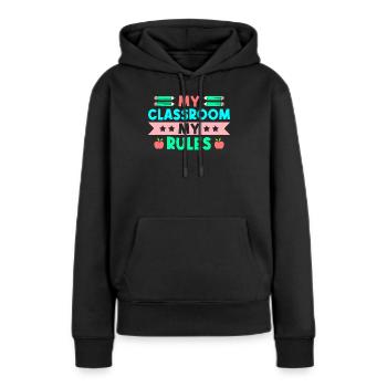 Enseignante de maternelle Classe Mes règles Maternelle - Sweat à capuche Premium bio Femme - noir - Devant - Julia (174cm)