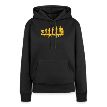 Imker Evolution Vintage Biene Bienenzucht Geschenk - Frauen Premium Bio Hoodie - Schwarz - Vorne - Julia (174cm)