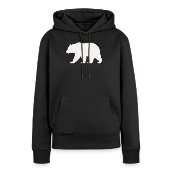Silhouette d’ours - Sweat à capuche Premium bio Femme - noir - Devant - Julia (174cm)