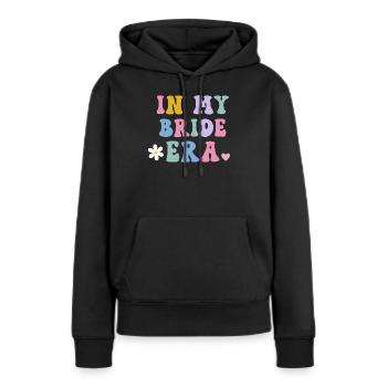 À l’époque de ma mariée mariée - Sweat à capuche Premium bio Femme - noir - Devant - Julia (174cm)