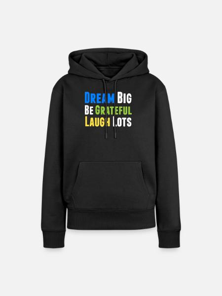 Positives Denken Inspirierend Motivation - Frauen Premium Bio Hoodie - Schwarz