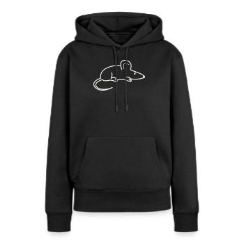 animal souris - Sweat à capuche Premium bio Femme - noir - Devant - Julia (174cm)