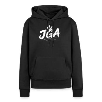 JGA Royal Crew Shirt - Frauen Premium Bio Hoodie - Schwarz - Vorne - Julia (174cm)