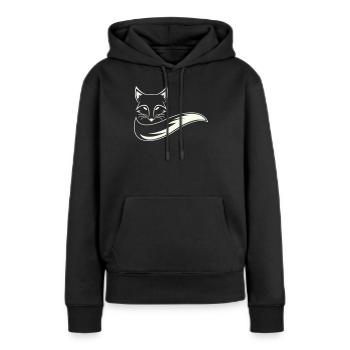 Fuchs Silhouette mit Schweif - Frauen Premium Bio Hoodie - Schwarz - Vorne - Julia (174cm)