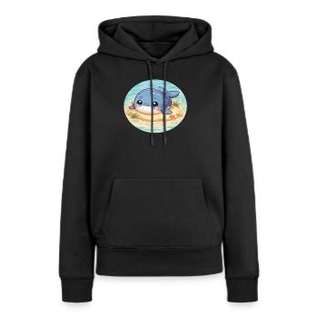 Wal auf Sandbank im Meer - Frauen Premium Bio Hoodie - Schwarz - Vorne - Julia (174cm)