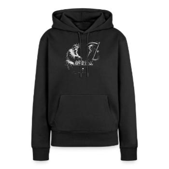 Freiheitsstatue spielt Schach mit dem Tod - Frauen Premium Bio Hoodie - Schwarz - Vorne - Julia (174cm)