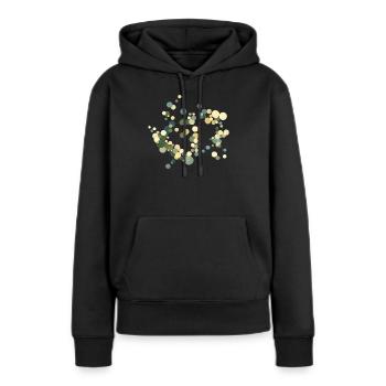 Kreis-Konfetti Farbkonzert - Frauen Premium Bio Hoodie - Schwarz - Vorne - Julia (174cm)