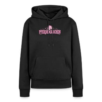 Pferdemädchen Glitzerpony - Frauen Premium Bio Hoodie - Schwarz - Vorne - Julia (174cm)