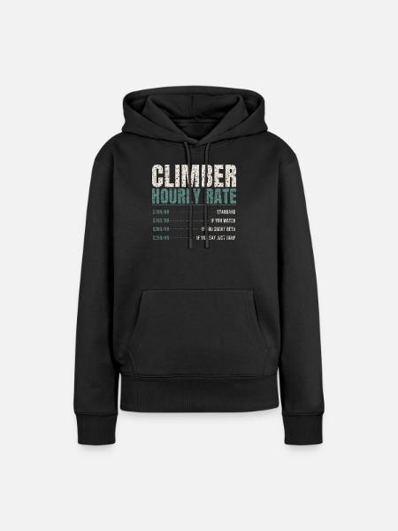 Climber Hourly Rate Funny - Frauen Premium Bio Hoodie - Schwarz