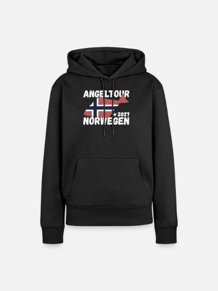 Heilbutt Angeltour Norwegen 2027 - Frauen Premium Bio Hoodie - Schwarz