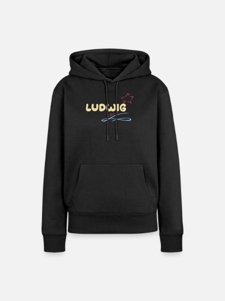 Ludwig - Frauen Premium Bio Hoodie - Schwarz