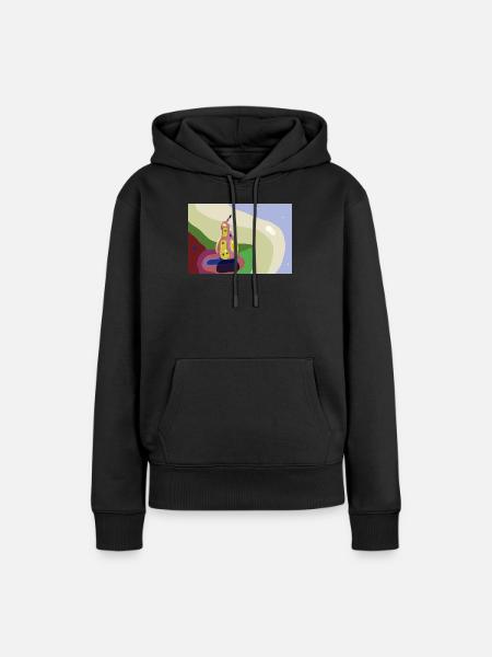 Abstrakte Birne in Pastellen - Frauen Premium Bio Hoodie - Schwarz