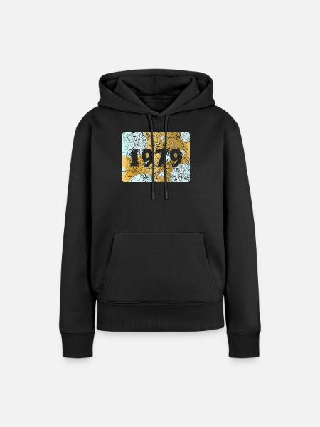 Jahr 1979 - Frauen Premium Bio Hoodie - Schwarz