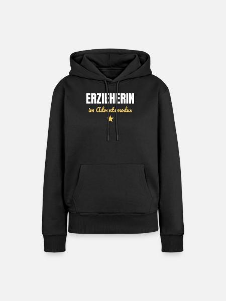 Erzieherin im Adventsmodus - Frauen Premium Bio Hoodie - Schwarz