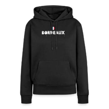 Bordeaux - Sweat à capuche Premium bio Femme - noir - Devant - Julia (174cm)
