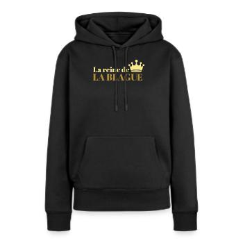 Die Königin der Witze - Frauen Premium Bio Hoodie - Schwarz - Vorne - Julia (174cm)