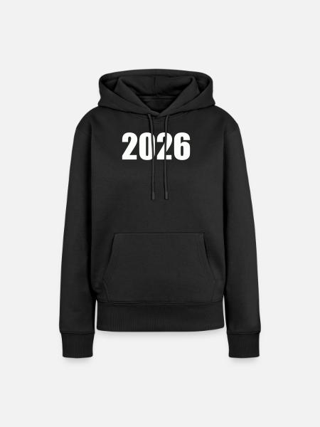 2026 - Frauen Premium Bio Hoodie - Schwarz