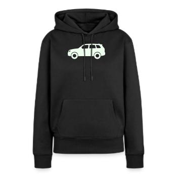 Silhouette de voiture pastel - Sweat à capuche Premium bio Femme - noir - Devant - Julia (174cm)