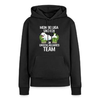 Beluga Wal Meerestier Lustiges Geschenk Beluga - Frauen Premium Bio Hoodie - Schwarz - Vorne - Julia (174cm)