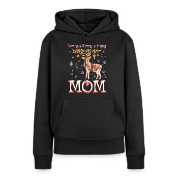 Christmas Reindeer Girl Woman Mom - Women’s Premium Organic Hoodie - black - Front - Julia (174cm)