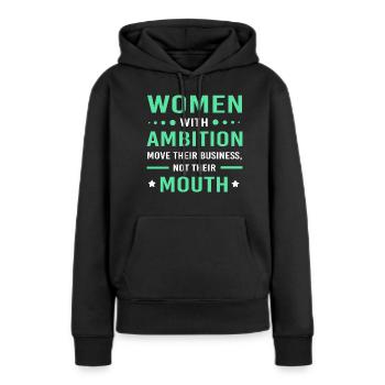 Entrepreneur - Sweat à capuche Premium bio Femme - noir - Devant - Julia (174cm)