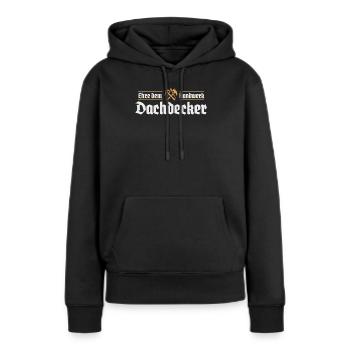 Enseignes de la guilde des métiers de la toiture - Sweat à capuche Premium bio Femme - noir - Devant - Julia (174cm)