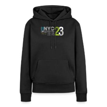 Urban Streetwear Nummer 86 Design - Frauen Premium Bio Hoodie - Schwarz - Vorne - Julia (174cm)