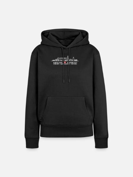 Antwerpen handelsstad en kunststad skyline - Vrouwen Premium Bio hoodie - zwart